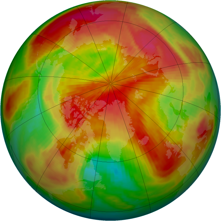 Arctic ozone map for 02 April 1987